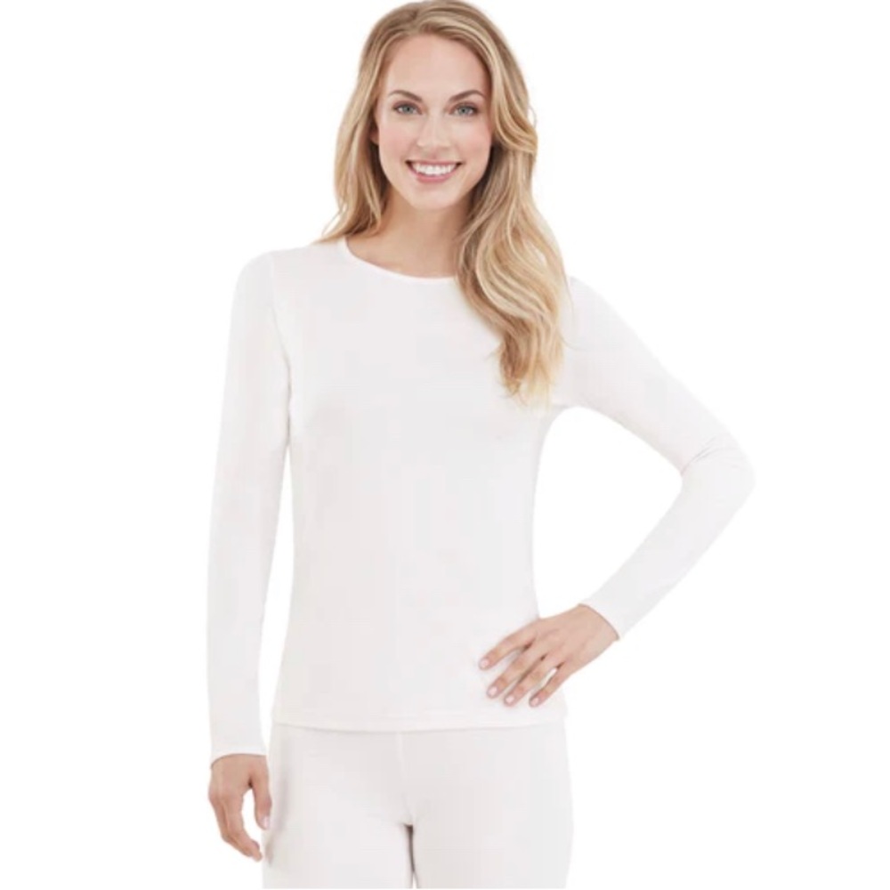 Gillian & O’Malley comfort by Cuddl Duds white essentials warmwear long sleeve
